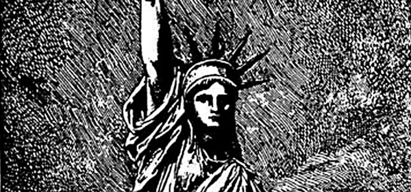 Detalhe do desenho da Estátua da Liberdade