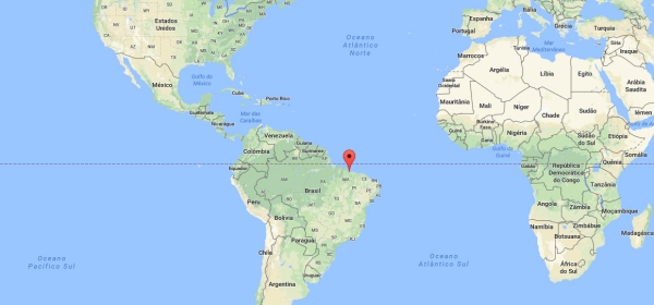 Localização de São Luís no mapa mundi