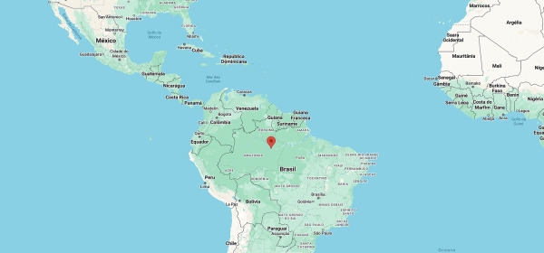 Localização da Floresta Amazônica no mapa mundi
